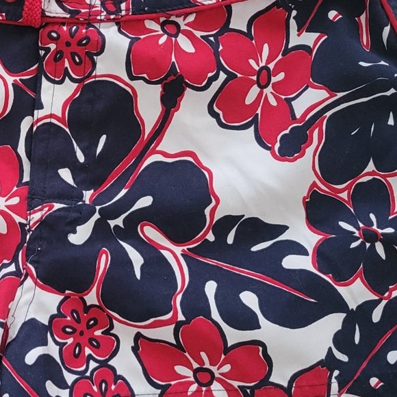 Girls Floral Beach Short Red and Blue Size16 - Picture 4 of 6